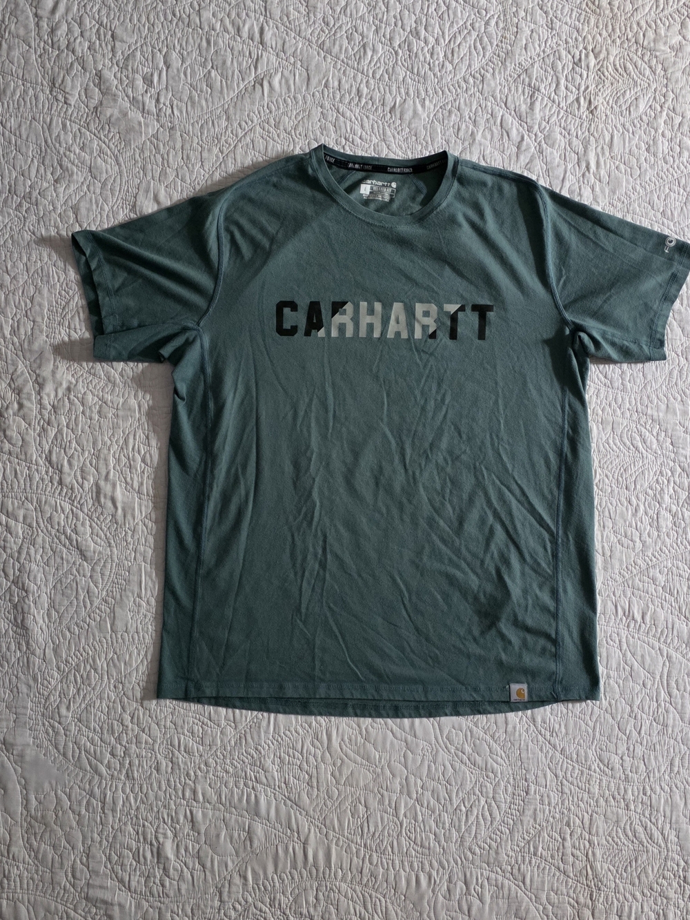 Carhartt Men's Green Logo Short Sleeve T-Shirt